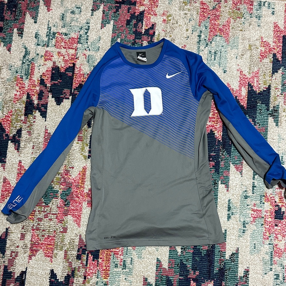 Nike Duke Blue and Gray Long Sleeve Tee